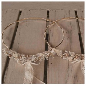 Ασημένια στέφανα γάμου με πορσελάνινο μπουκέτο 128 Ασημένια στέφανα γάμου με πορσελάνινο μπουκέτο 128