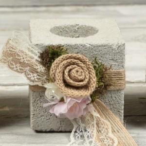 Μπομπονιέρα πέτρινο ρεσό λευκό λινάτσα Μπομπονιέρα πέτρινο ρεσό λευκό λινάτσα