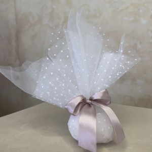 Οικονομική μπομπονιέρα τούλι πουά 9437-01