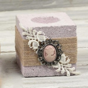 Μπομπονιέρα πέτρινο ρεσό ροζ καμέο Μπομπονιέρα πέτρινο ρεσό ροζ καμέο