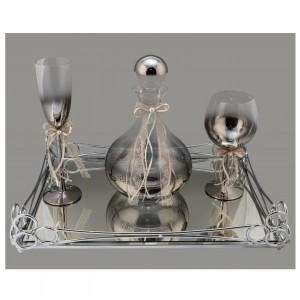 Σετ κουμπάρου σε ασημί απόχρωση LV24-1 Σετ κουμπάρου σε ασημί απόχρωση LV24-1