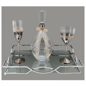 Σετ κουμπάρου σε ασημί απόχρωση LV28-1 Σετ κουμπάρου σε ασημί απόχρωση LV28-1