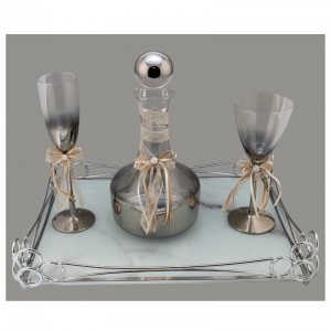 Σετ κουμπάρου σε ασημί χρώμα LV28-2