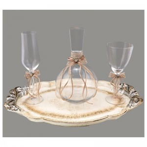 Σετ κουμπάρου σε ασημί απόχρωση LV52-2 Σετ κουμπάρου σε ασημί απόχρωση LV52-2