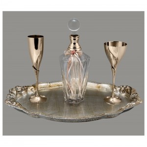 Σετ κουμπάρου σε ασημί απόχρωση LV54-1 Σετ κουμπάρου σε ασημί απόχρωση LV54-1