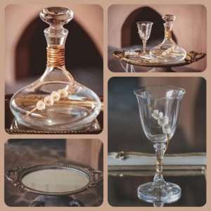 Σετ κουμπάρου χρυσό κουκούλι lev913 Σετ κουμπάρου χρυσό κουκούλι lev913