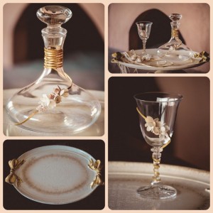 Σετ κουμπάρου vintage μεταξωτά λουλούδια lev921 Σετ κουμπάρου vintage μεταξωτά λουλούδια lev921