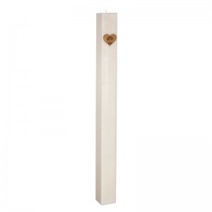 Λαμπάδα Γάμου Μασίφ Ξύλινη Καρδιά 12Χ12Χ140 cm