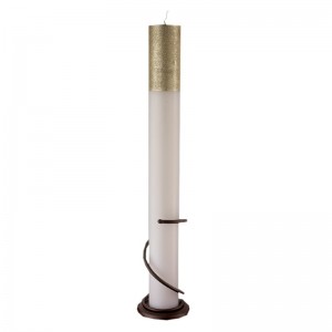 Λαμπάδα Γάμου Μασίφ Με Glitter Χρυσό 15Χ140 cm