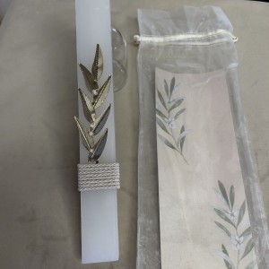 Πασχαλινή λαμπάδα κλαδί ελιάς επιχρυσωμένο Πασχαλινή λαμπάδα κλαδί ελιάς επιχρυσωμένο
