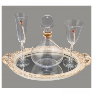 Σετ κουμπάρου σε χρυσή ροζ απόχρωση LV36-1 Σετ κουμπάρου σε χρυσή ροζ απόχρωση LV36-1