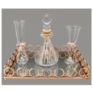 Σετ κουμπάρου σε χρυσή ροζ απόχρωση LV38-2 Σετ κουμπάρου σε χρυσή ροζ απόχρωση LV38-2