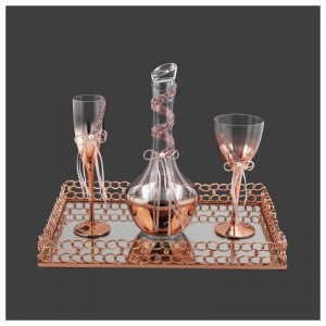 Σετ κουμπάρου σε χρυσή ροζ απόχρωση LV39-2 Σετ κουμπάρου σε χρυσή ροζ απόχρωση LV39-2