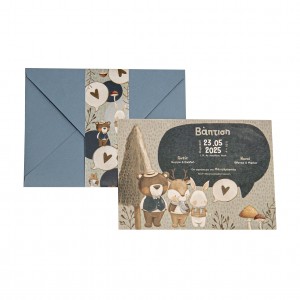 Προσκλητήριο βάπτισης ζωάκια δάσους MM323.034