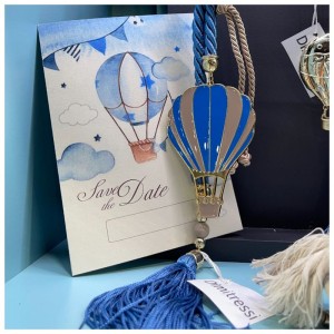 Μπομπονιέρα βάπτισης αερόστατο γούρι GBW10206/23