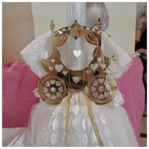Λαμπάδα βάπτισης άμαξα χρυσή hml2358
