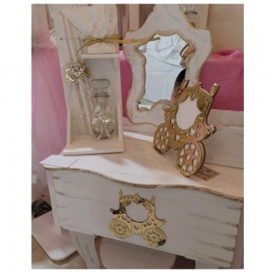 Μπουντουάρ βάπτισης άμαξα χρυσή hml24018 Μπουντουάρ βάπτισης άμαξα χρυσή hml24018