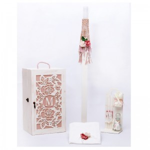 Μονόγραμμα λουλούδια σετ βάπτισης BB4016102