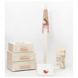 Μονόγραμμα λουλούδια σετ βάπτισης BB4017003