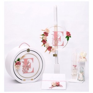 Μονόγραμμα λουλούδια σετ βάπτισης BB4017307 Μονόγραμμα λουλούδια σετ βάπτισης BB4017307