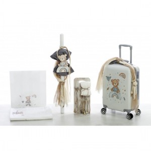 Σετ βάπτισης αρκουδάκι ουράνιο τόξο ΣΔΣ-2334