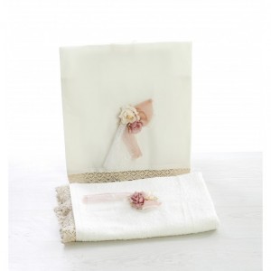 Σετ βάπτισης λουλούδια μονόγραμμα ΣΚΒ-2343