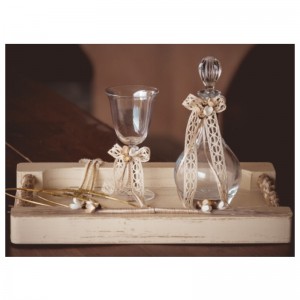 Σετ κουμπάρου κρύσταλλο λουλούδια lev936