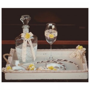 Σετ κουμπάρου κίτρινο λουλούδι lev947a