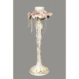 Κηροστάτης γάμου λευκή κολόνα με χρυσό lv-cbg2469