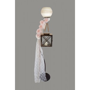 Κηροστάτης γάμου με φανάρι ροζ χρυσό lv-fk2055 Κηροστάτης γάμου με φανάρι ροζ χρυσό lv-fk2055