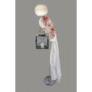 Κηροστάτης γάμου με φανάρι ασημί lv-fk3059 Κηροστάτης γάμου με φανάρι ασημί lv-fk3059