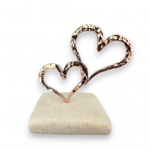 Μπομπονιέρα γάμου καρδούλες σε ροζ χρυσό BA45