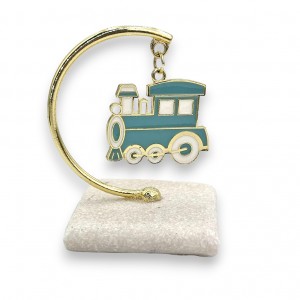 Μπομπονιέρα βάπτισης τρενάκι σιέλ BA53 Μπομπονιέρα βάπτισης τρενάκι σιέλ BA53