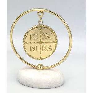 Μπομπονιέρα βάπτισης στρογγυλό Κωνσταντινάτο BA62